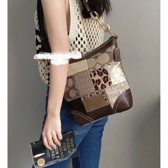 COACH Patchwork Multicolor Bucket Crossbody Bag, model number F12840 - Picture 1 of 11